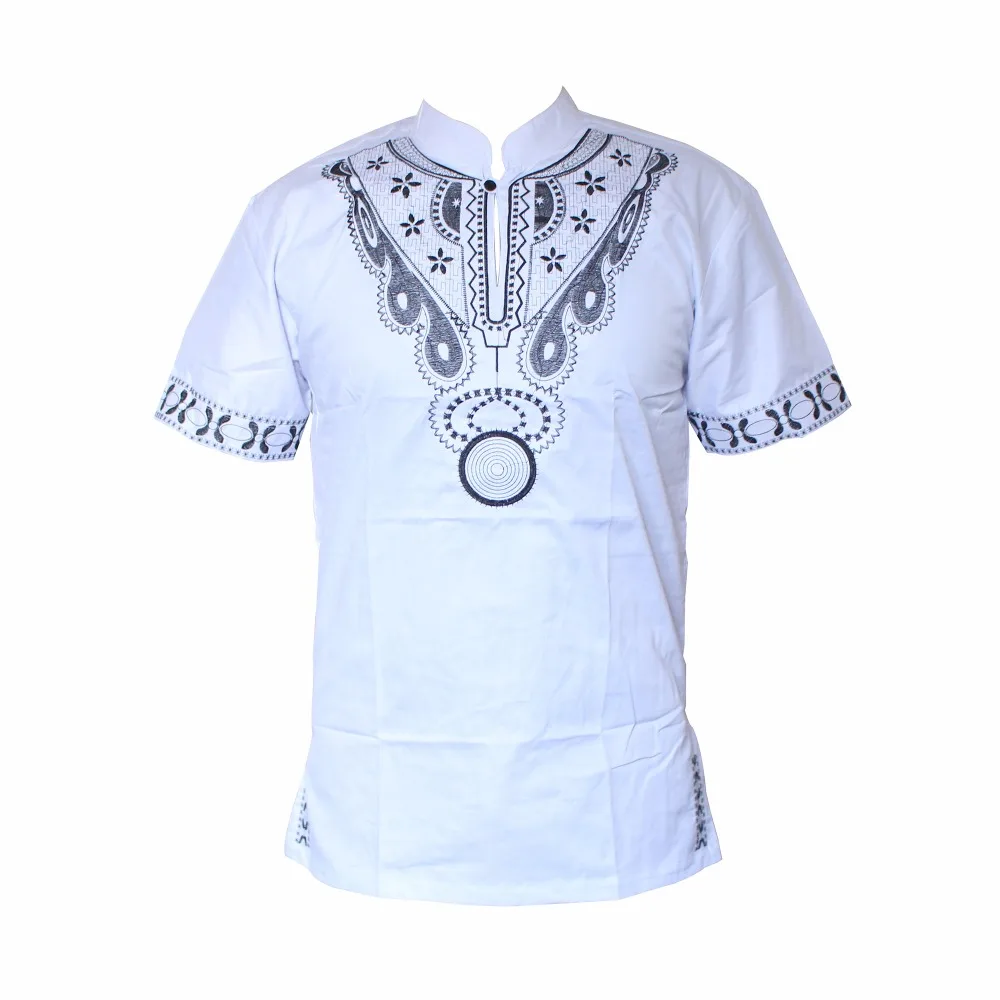 Dashiki ropa hombre kurta męska koszulka muzułmańska afrykańska Haute Tribal haftowana koszulka Ankara рубашка мужская рубашка мужская