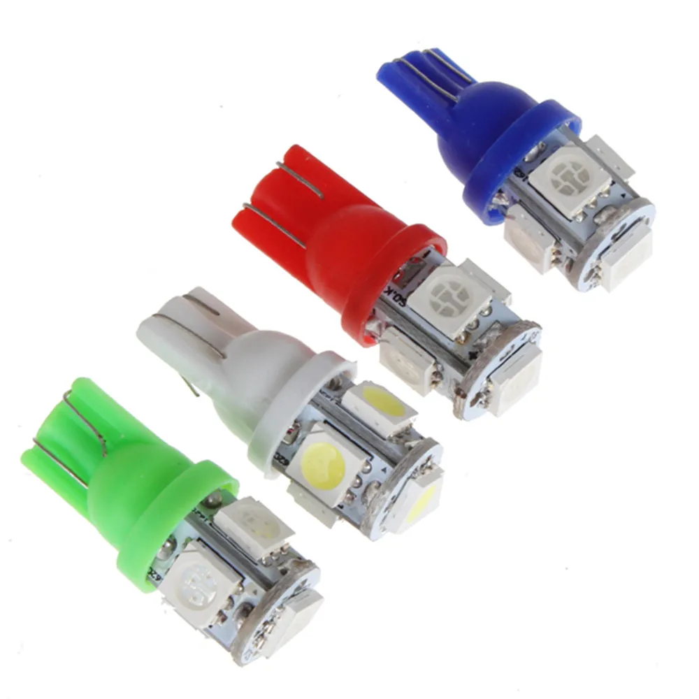 T10 LED W5W 5-SMD 5050 Super Bright LED Lights 194 168 2825 Wedge Lights Source Replacement Bulbs Interior Motorbike Lamps hot