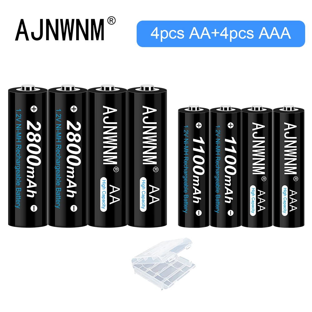แบตเตอรี่ AAA 1100MAh 1.2V Ni-MH AAA Low Self Discharge 3A ก้อนและ2800Mah AAA