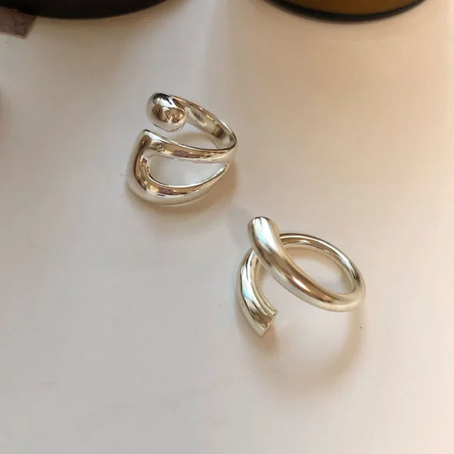 Women's Minimalist 925 Sterling Silver Irregular Ring