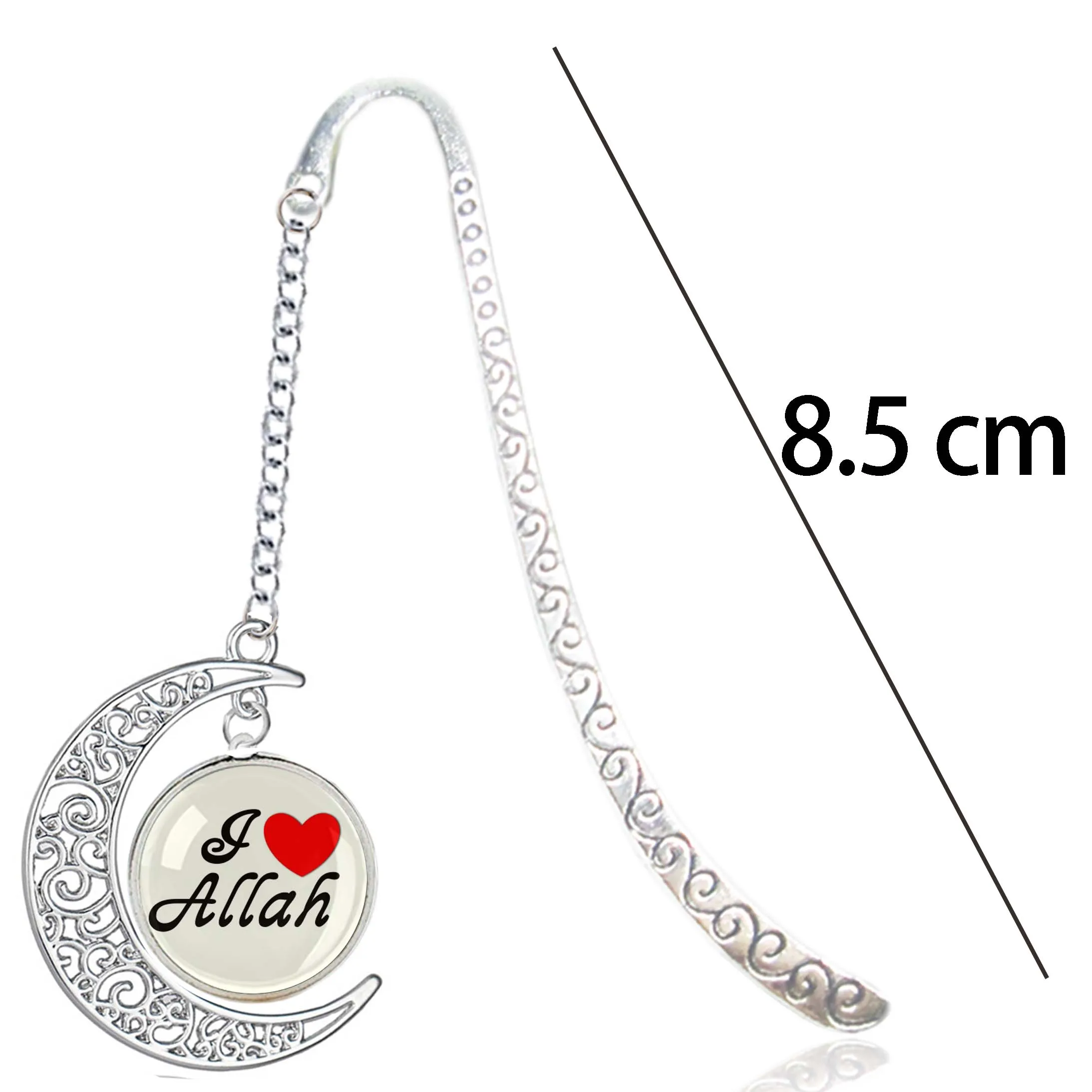 

I Love Allah Muslim Symbol Silver Allah Half Moon Pendant Koranic Muhammad Akbar Libya Metal Bookmarks For Reading Notebook Book