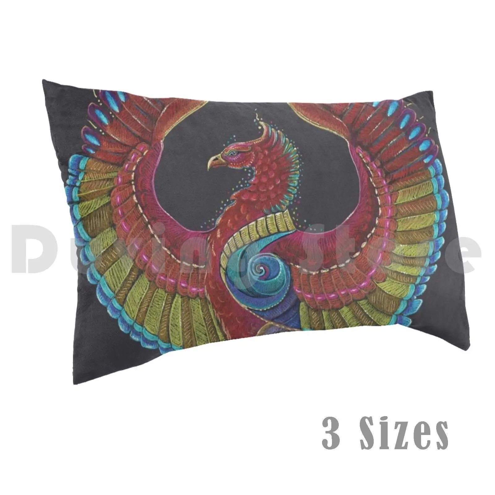 Phoenix Totem Pillow Case Printed 50x75 Phoenix Firebird Phoenix Totem Mythical Phoenix Spiritual Art Fantasy