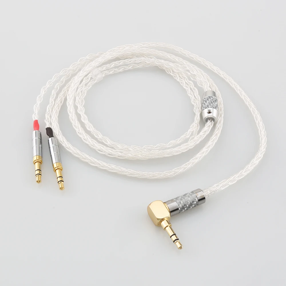 99% Pure Silver 8 Core Headphone Earphone Cable For Focal Clear Elear Elex Elegia Stellia earphone headset AH-D7200 AH-D5200