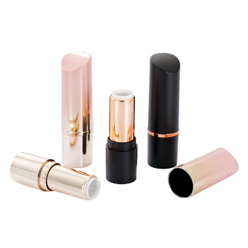 12.1mm Lipstick Tube Black Pink Lip Balm Tube 30/60pcs Unique Slant Cap Empty Cosmetics Lip Beauty Lipstick Balm Container