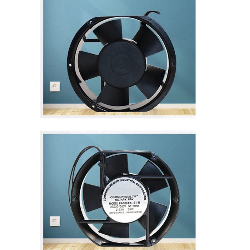 Ventilador Axial FP-108EX-S1-B, 220V, 38W, rodamiento Dual, ventilador de refrigeración Oval, 172x150x51mm