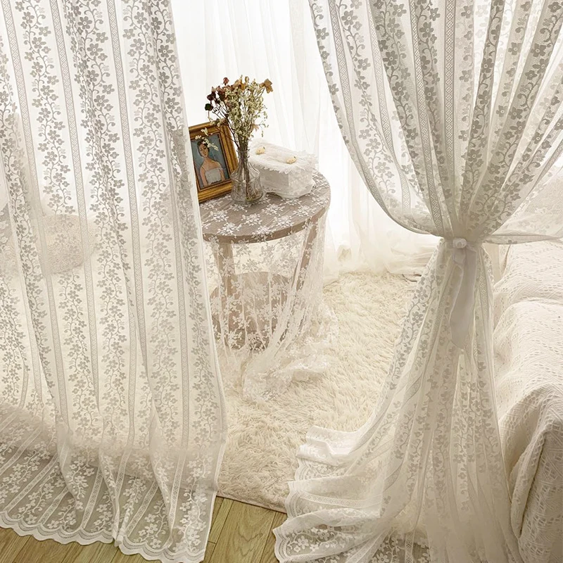 

Curtains For Living Room Bedroom Lace Curtain Window Treatment Nordic Style White cortinas Para La Sala рулонные шторы на окно