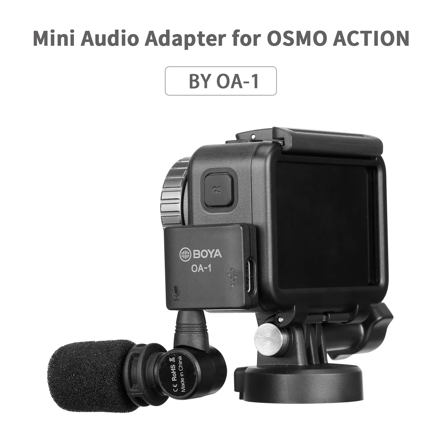 BOYA OA-1 Mini Microphone Audio Adapter Type-C Port Charging Data Transmission for OSMO™ Action I Supports 3.5mm TRS Microphone