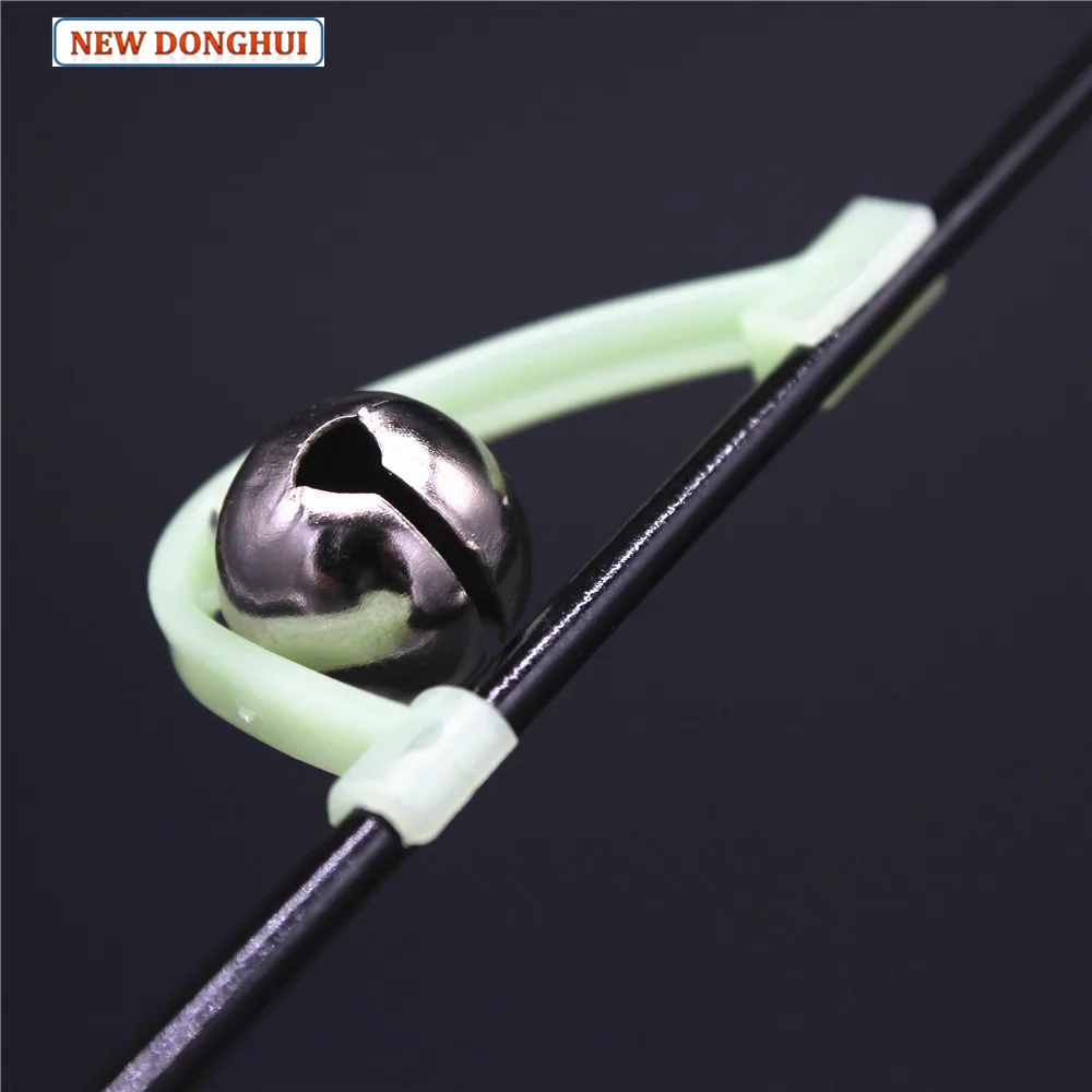 Newdonghui 10pcs Luminus Clip-on Fishing Rod Alarm Fishing Bells Using At Night Carp Fishing Alert