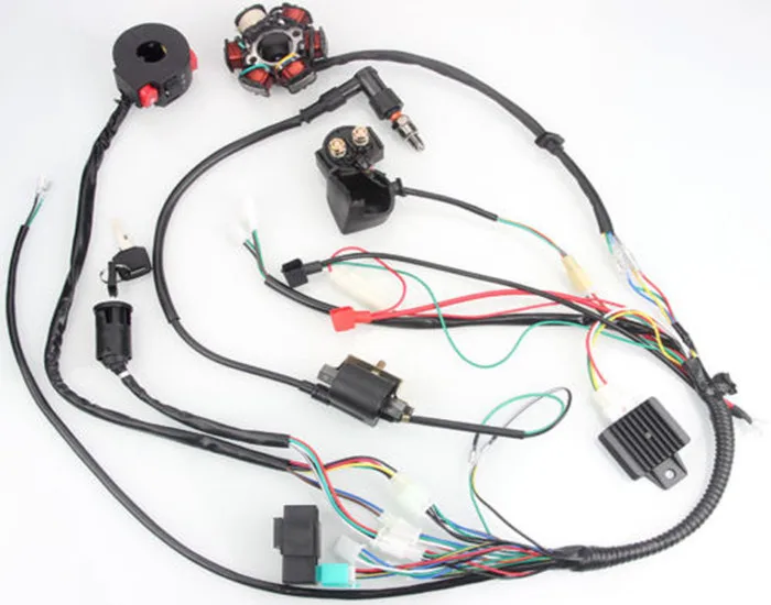 Full Complete Electrics Wiring Harness CDI STATOR 6 Coil For Motorcycle ATV Quad Pit Bike Buggy Go Kart 50 70 90 110 125cc