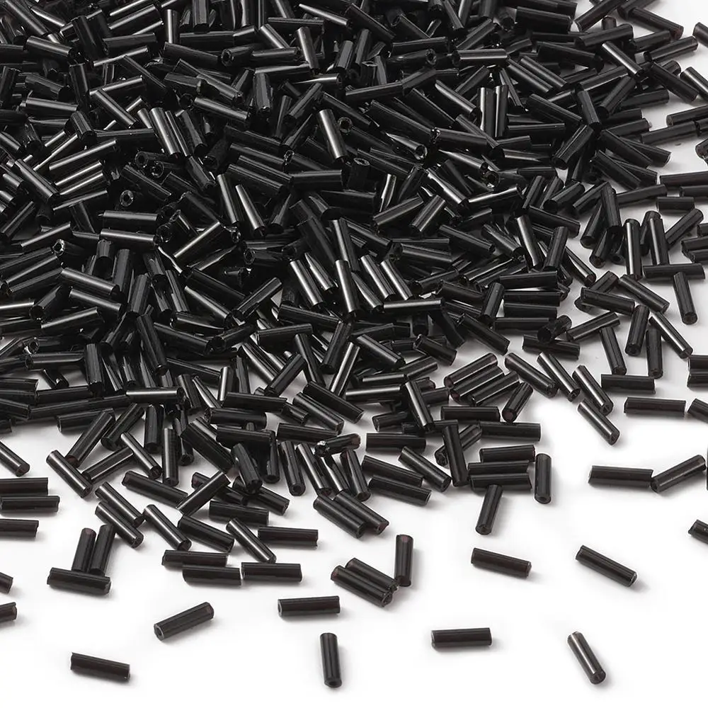 6mm Jewelry Beads Glass Bugle Beads Black Seed Spacer Beads For Jewelry Making DIY 1250pcs/50g