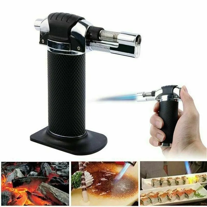 Mini Desktop Welding Tools High Temperature Adjustable Flame Butane Micro Torch Refillable No Gas For Outdoor Cigar Barbecue