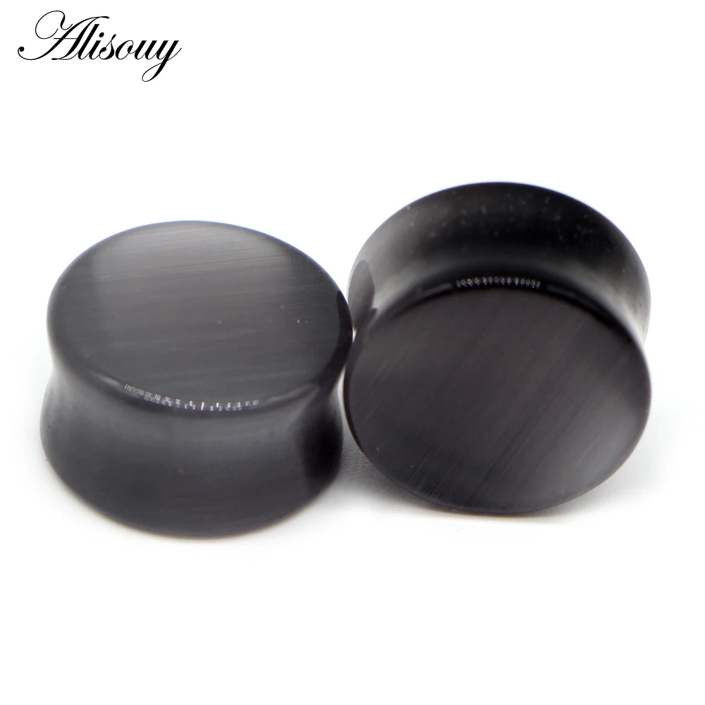 Alisouy 2pcs Fashion Ear Tunnels Earring Gauges Nature Stone Piercing Plugs 00g Ear Expander Lobe Stretcher Sexy Body Jewelry