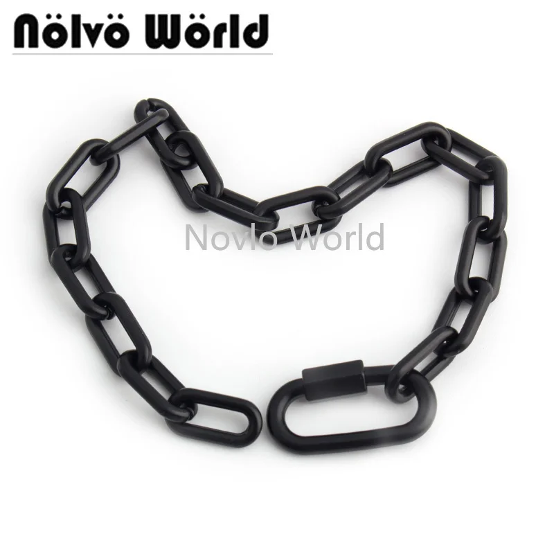 Nolvo World 1-5 pieces 3 mm thick 10 mm width Zinc Alloy chain Black chains bag strap for crossbody