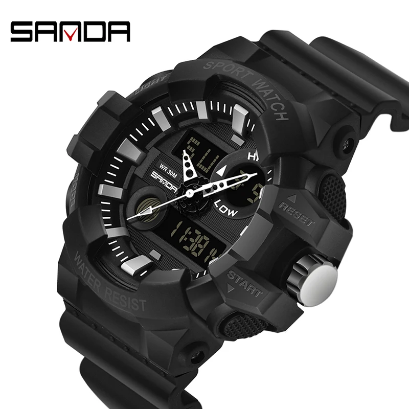 Sanda Sports Men\'s Watches Luxury Led Digital Military Quartz Watch Men Waterproof G Style Wristwatches Relogio Masculino Clock