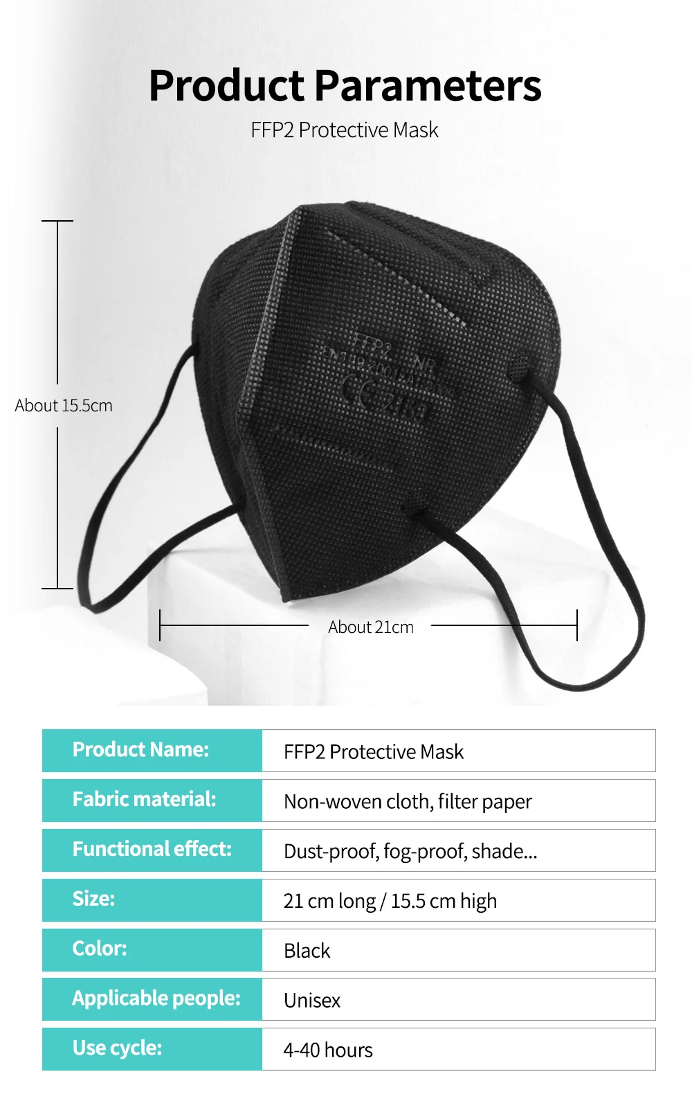 10pcs FFP2 Mask CE Approve KN95 Masks Melt-blown 95% Filtering Adult Multi-colors Black Pink Blue Bag Pack FFP2 NR EU