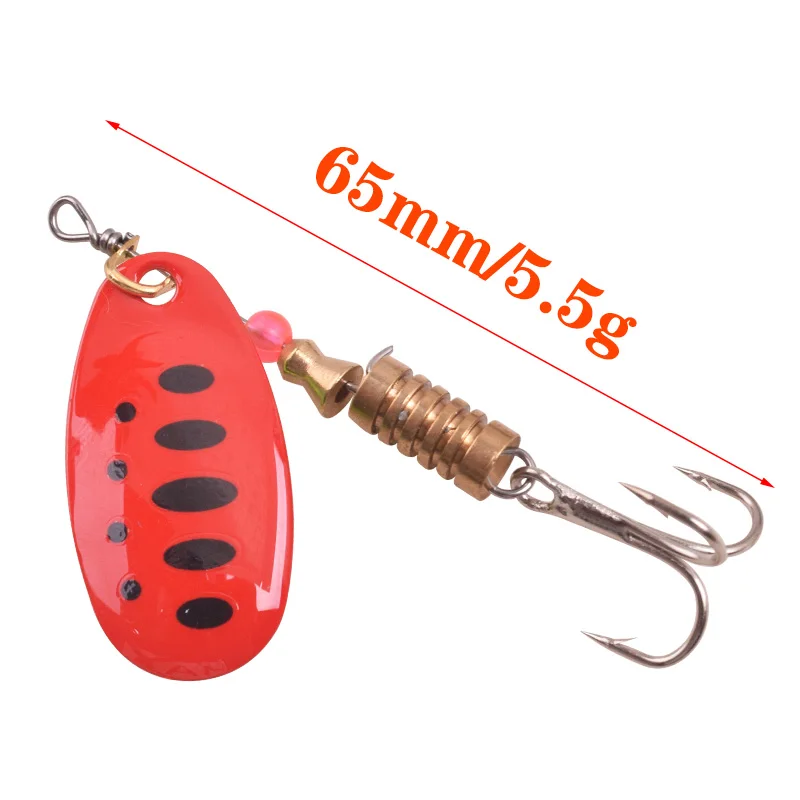 1pcs 2.5g 3.5g 5.5g Spin Spoon Fishing Lures Metal Rotating Sequins Wobblers Treble Hooks Artificial Bait Carp Bass Pesca Tackle