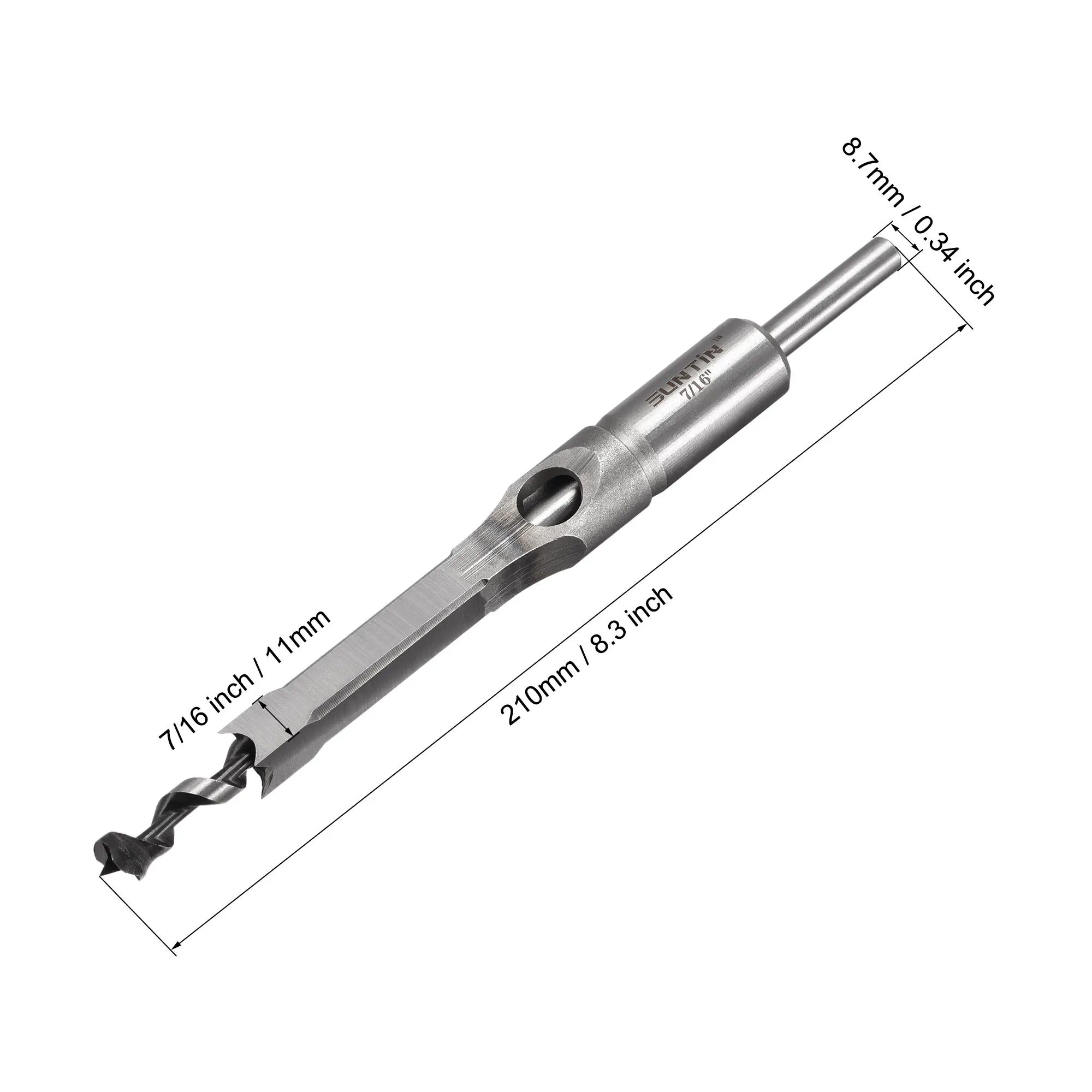 Uxcell รูเจาะบิตสำหรับไม้7/16 "X 210มม.ดอกสว่าน Bit Auger Spur เครื่องมือสำหรับงานไม้ช่างไม้