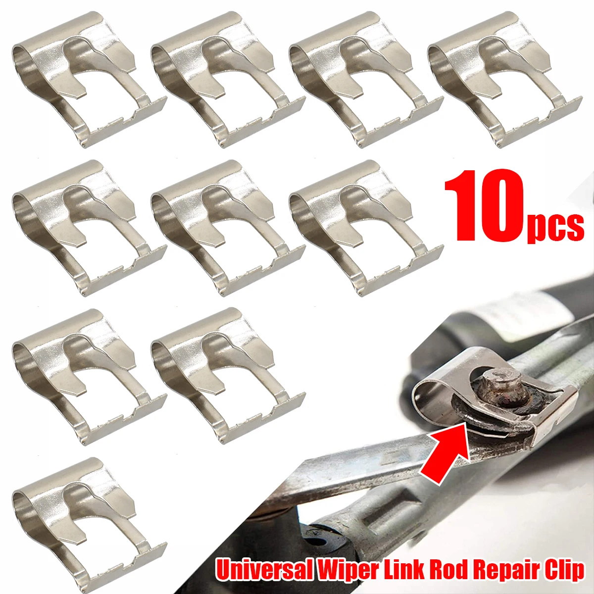 

10Pcs Universal Front Windscreen Wiper Link Linkage Rods Repair Clip Spring - 1 YEAR GUARANTEE For VW Toyota Hyundai Ford Opel