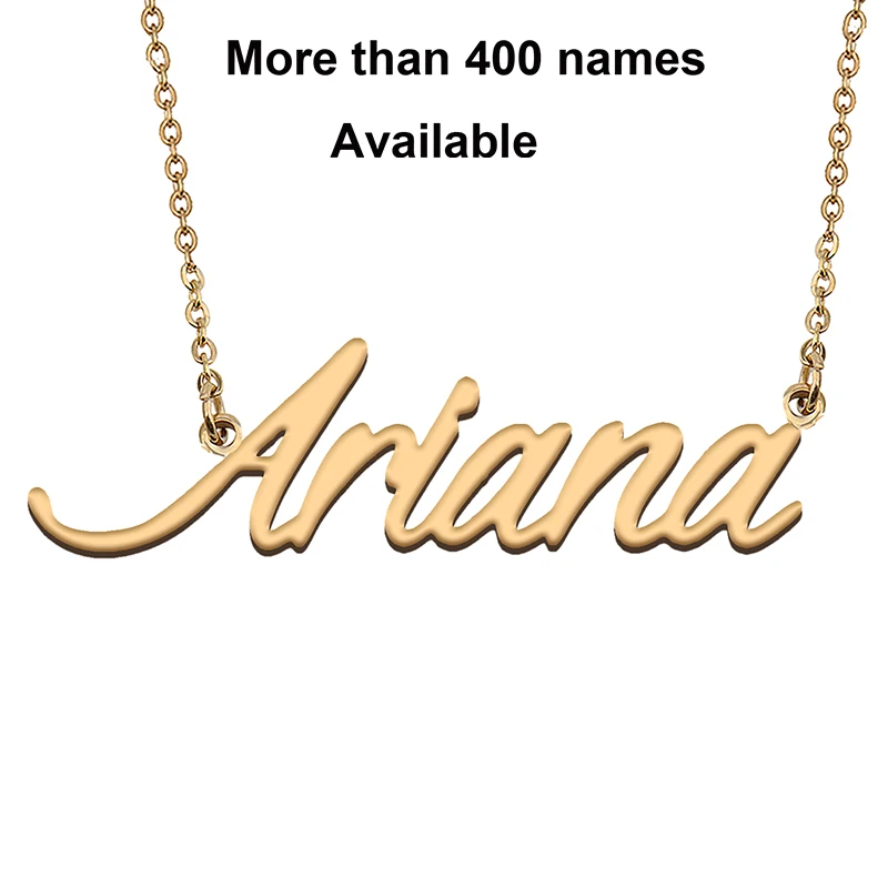 

Cursive Initial Letters Name Necklace for Ariana Birthday Party Christmas New Year Graduation Wedding Valentine Day Gift