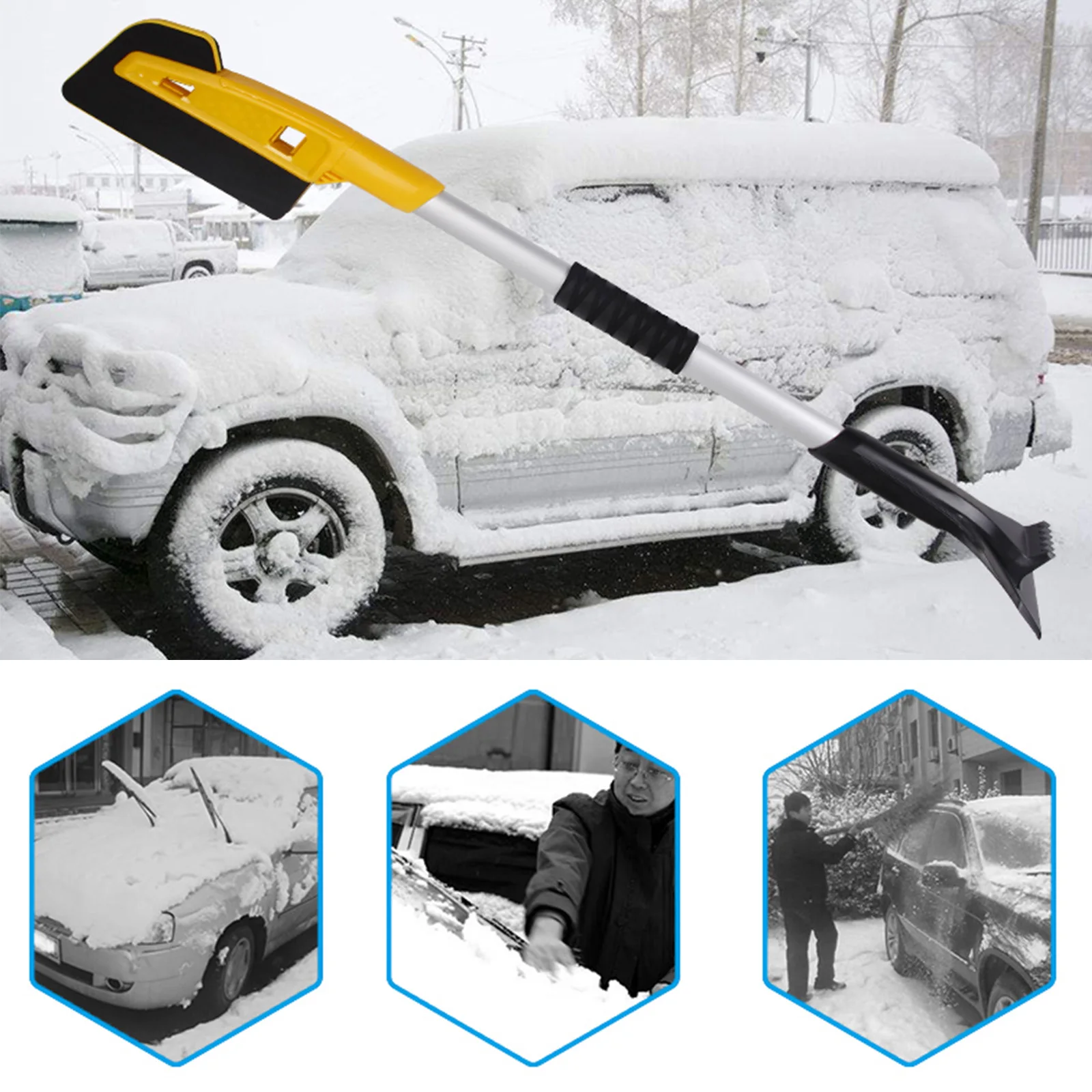 Neue Stil Auto EVA Schnee Multifunktions Schaufel Schnee Schaufel Lange Stange Enteisung Eis Sweep Werkzeug Schnee Entfernung Pinsel Für Winter