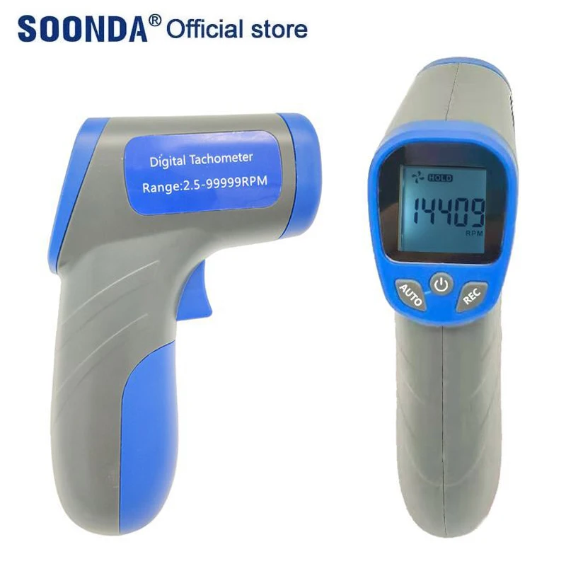 2.5-9999rpm Non contact Digital Laser Tachometer RPM Tachometer Motor Photoelectric Tachometer Infrared Tachometer