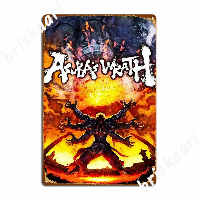 Asuras Wrath Metal Sign Plaques Club Party Cinema Custom Tin Sign Poster