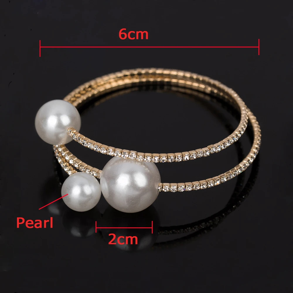 AINAMEISI Fashion Pearl Beads Crystal Bracelet Bridal Jewelry Wedding Prom Bracelets & Bangles for Women Accessories