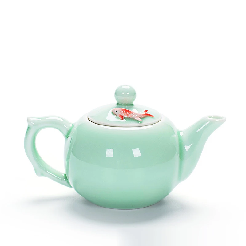 Creative Celadon teapot small fish teapot,Exquisite Teapot Kettle,Coffee Tea Sets,Chinese traditions Flower Tea Pot Teaware