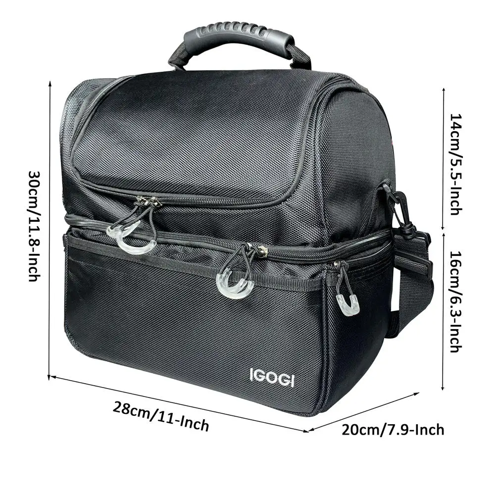 IGOGI Adult Lunch Box Insulated Lunch Bag Large Cooler Tote Bag for Men Women Double Deck Cooler