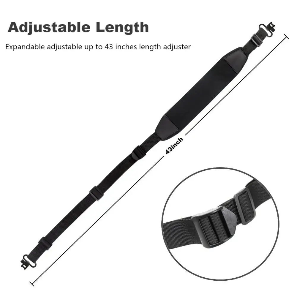 GUGULUZA Gun Rifle Sling 2 Point with Swivel Padding Adjustable Strap Shoulder Strap Outdoor For Slinging Hunting Shotgun Access