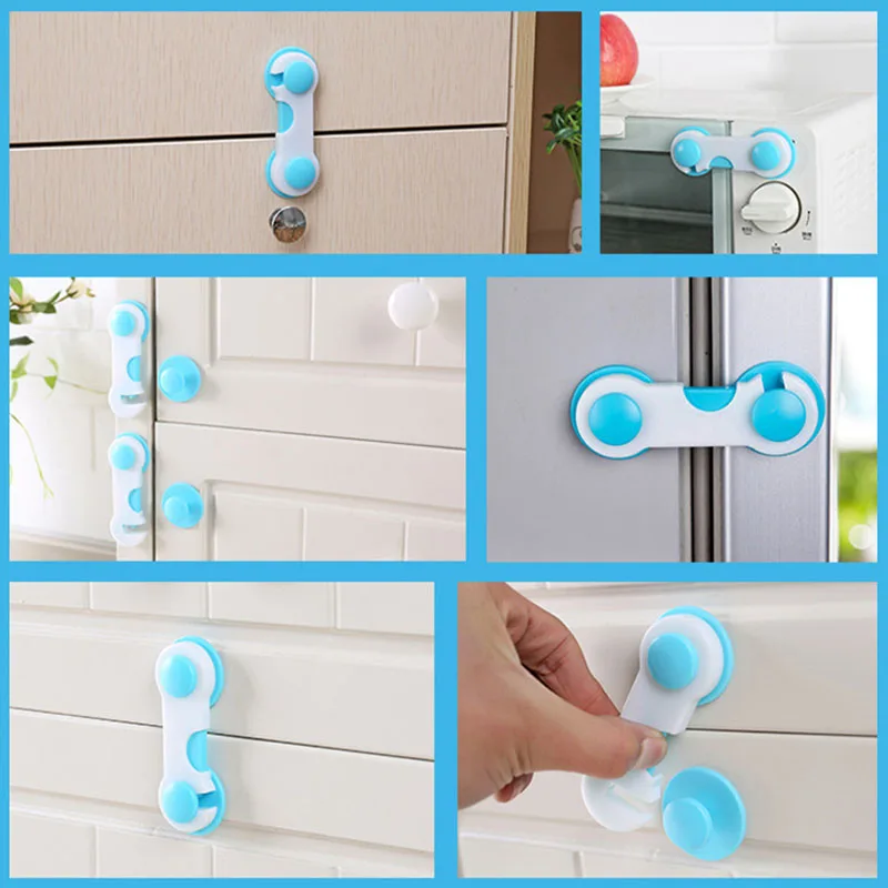 5pcs Multifunction Baby Safety Locks Children Security Protector Plastic Locks Drawer Door Cabinet Safety Locks for Baby Care