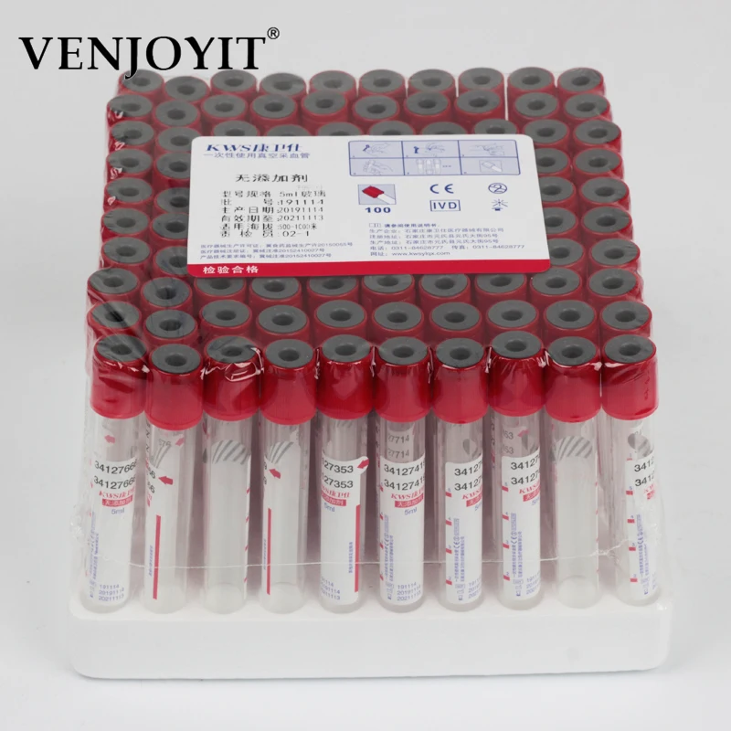 100PCS 5ml/10ml Laboratory Supplies Disposable Vacuum Negative Pressure Blood Collection Container Blood Collection Tube