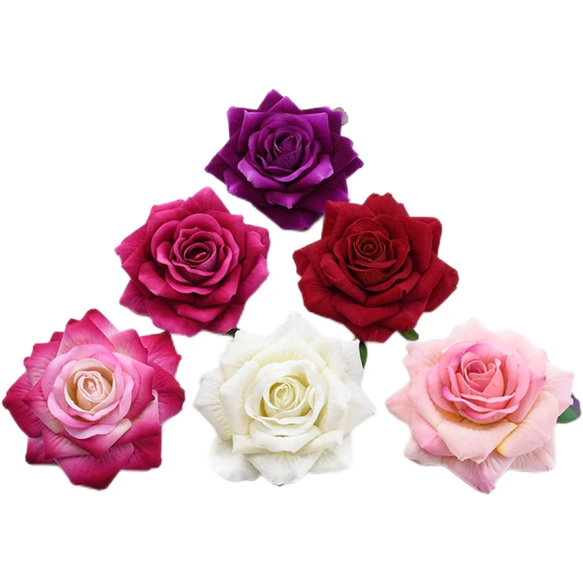 Roses artificielles de haute qualité pour Scrapbooking, 10 pièces, têtes en soie, accessoires de décoration pour la maison, produits ménagers pour mariage