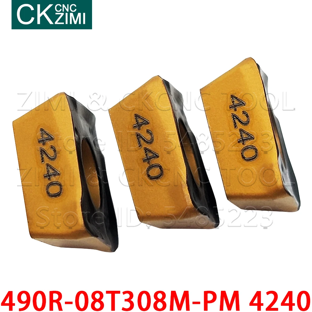 إدراج كربيد الطحن للصلب, 490R-08T308M-PM 4240 490R 08T308M PM 4240 إدراج كربيد CNC أداة تحول قاطع المطحنة أداة قطع للصلب