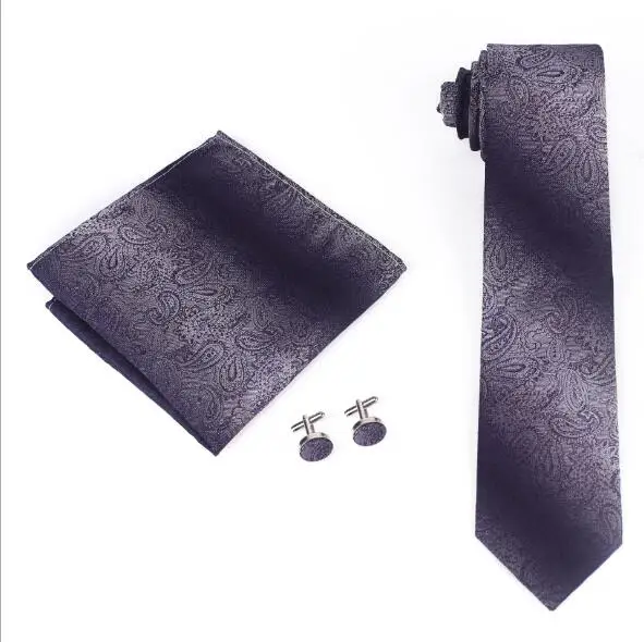 Ricnais Neue Mode Druck Krawatte Set 100% Seide Jacquard Männer Krawatte Hanky Manschettenknöpfe Set Einstecktuch Herren Krawatte für Hochzeit Geschenk