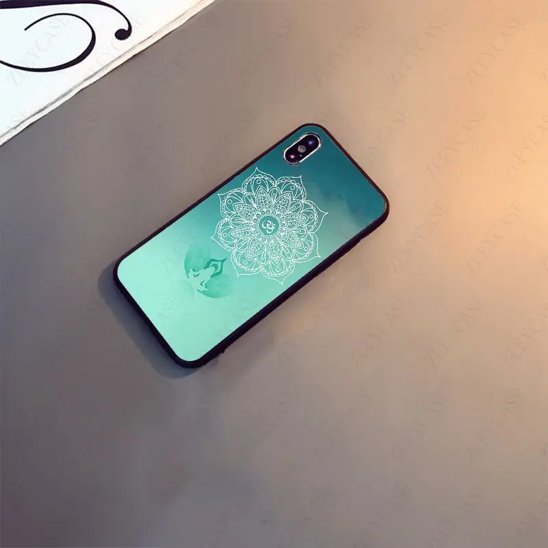 Mandala Chakra Aandringen Yoga Shell Telefoon Hoesje Voor Iphone 15pro 11pro 13pro 14pro 12pro Xs Max 7 8 Xr 12Mini 15Plus 13Mini Se Hoes