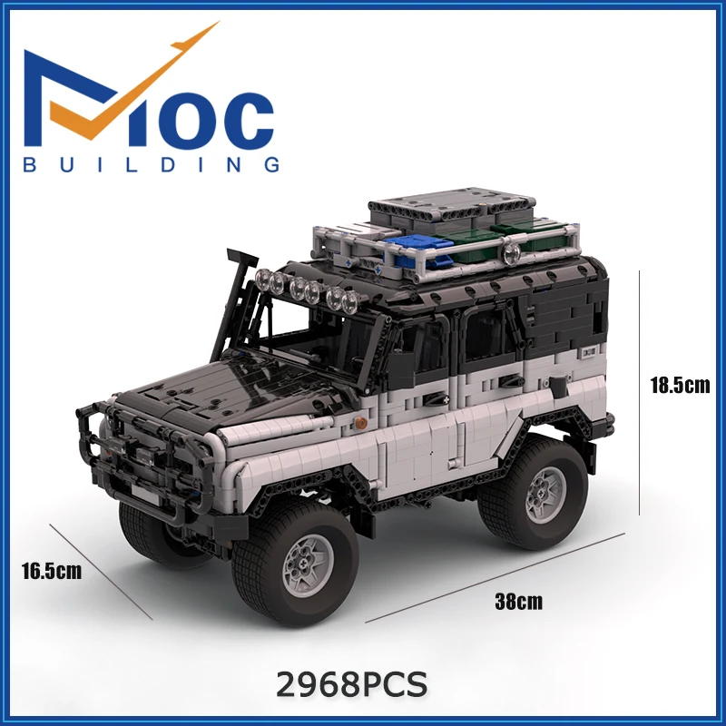 Moc Building Block High-Tech Supercar 1:10,5 Model Off-Road UAZ 3151 Technology Set Puzzle Assembly RC Car with Motors