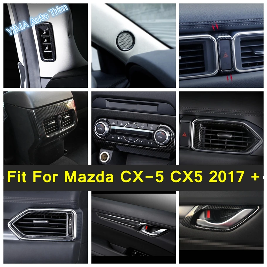 

Carbon Fiber Air AC Outlet Vent / Window A Pillar / Dashboard Instrument Accessories Cover Trim For Mazda CX-5 CX5 2017 - 2022
