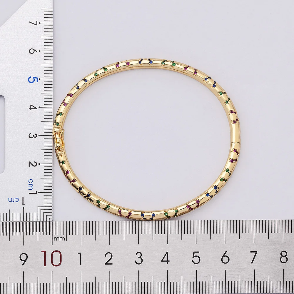Nidin New Design 14 Styles Men Fashion Gold Color Femme Crystal Jewelry Copper Zircon Cuff Bangles For Women Party Wedding Gift