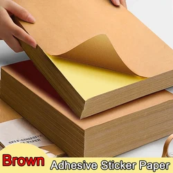 A4 a5 brown auto-adesivo etiqueta de papel kraft adesivo para impressora a jato de tinta e laser 80 gramas