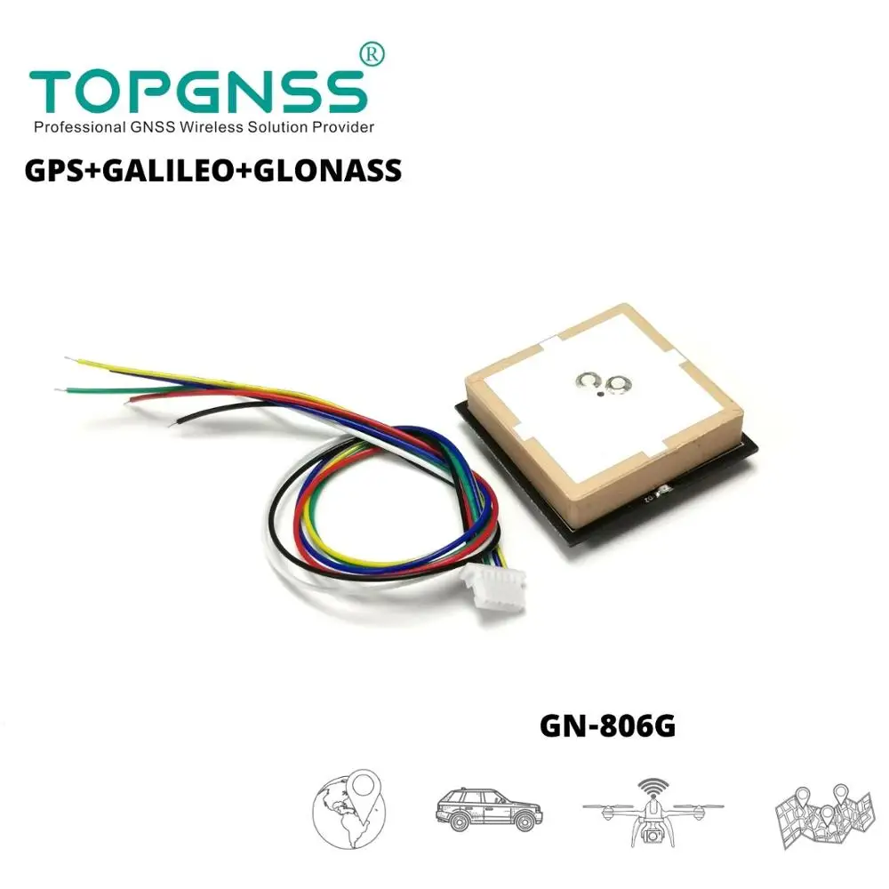 New 3.3-5V UART GPS GALILEO GLONASS Dual Mode GNSS Module Receive GN-806G , Built-in FLASH,NMEA0183  TOPGNSS