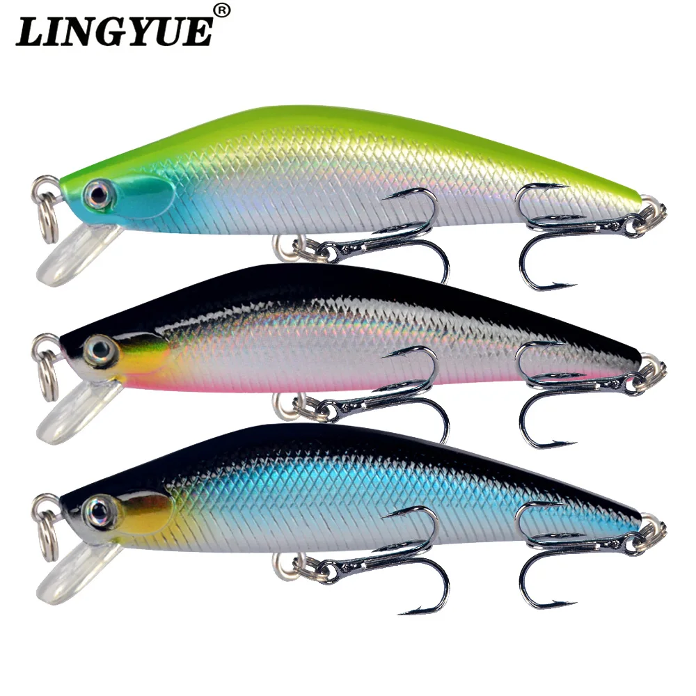 LINGYUE Hunchbacked Minnow Tight Wobbler Hard Bait Fishing Lure 75mm 8g Crankbait Topwater Isca Artificial Pesca Twinkling Body