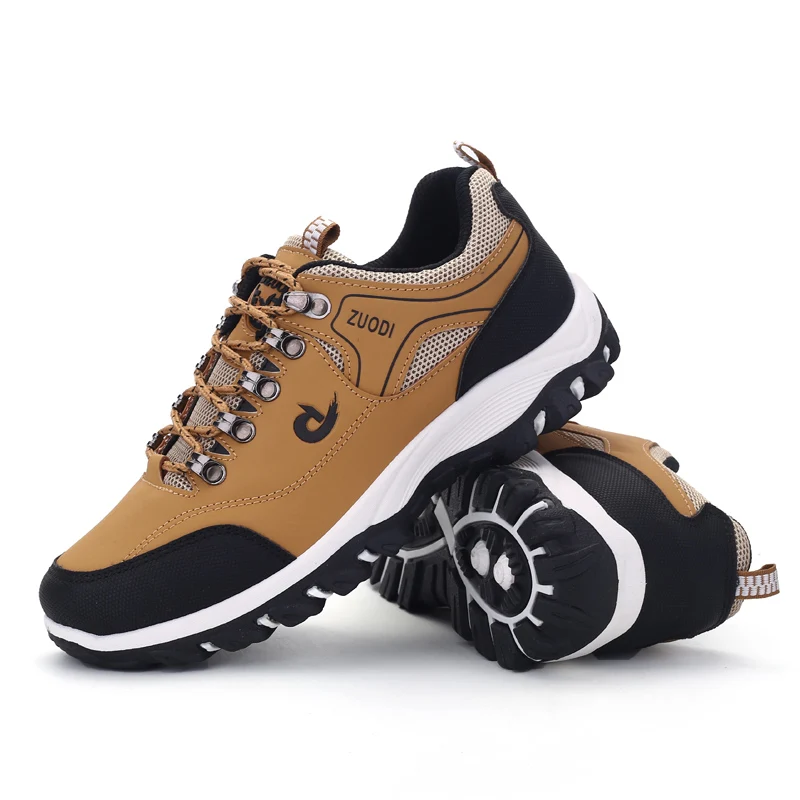 Men Shoes Spring Autumn Breathable Casuals Hiking Walking Sneakers Outdoor Ultralight Leather Slip-on Climbing Trekking Sneakers