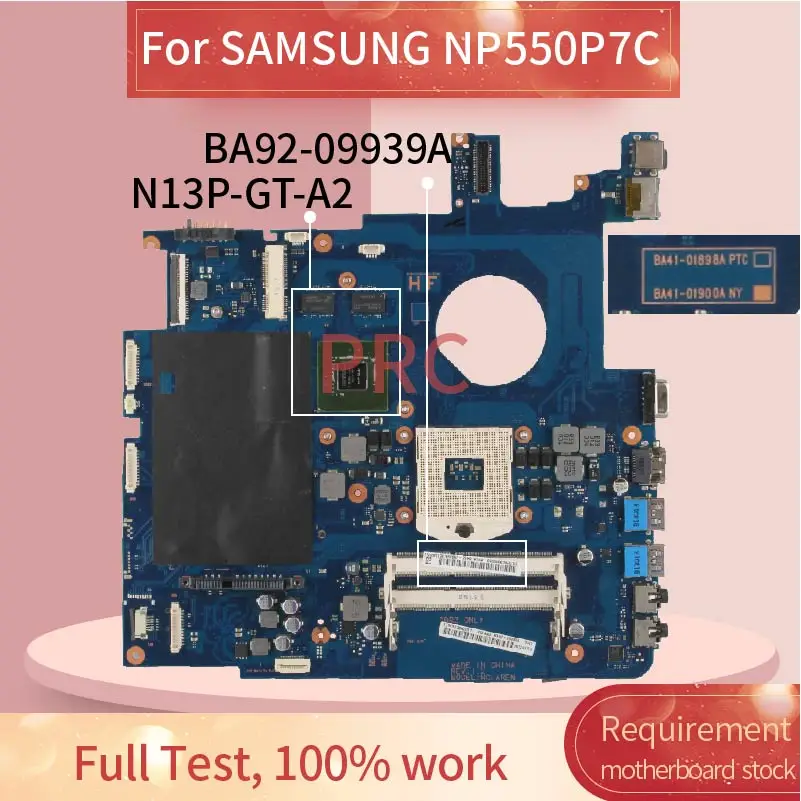 

BA92-09939A For SAMSUNG NP550P7C Notebook Mainboard BA41-01898A N13P-GT-A2 SLJ8E DDR3 Laptop Motherboard