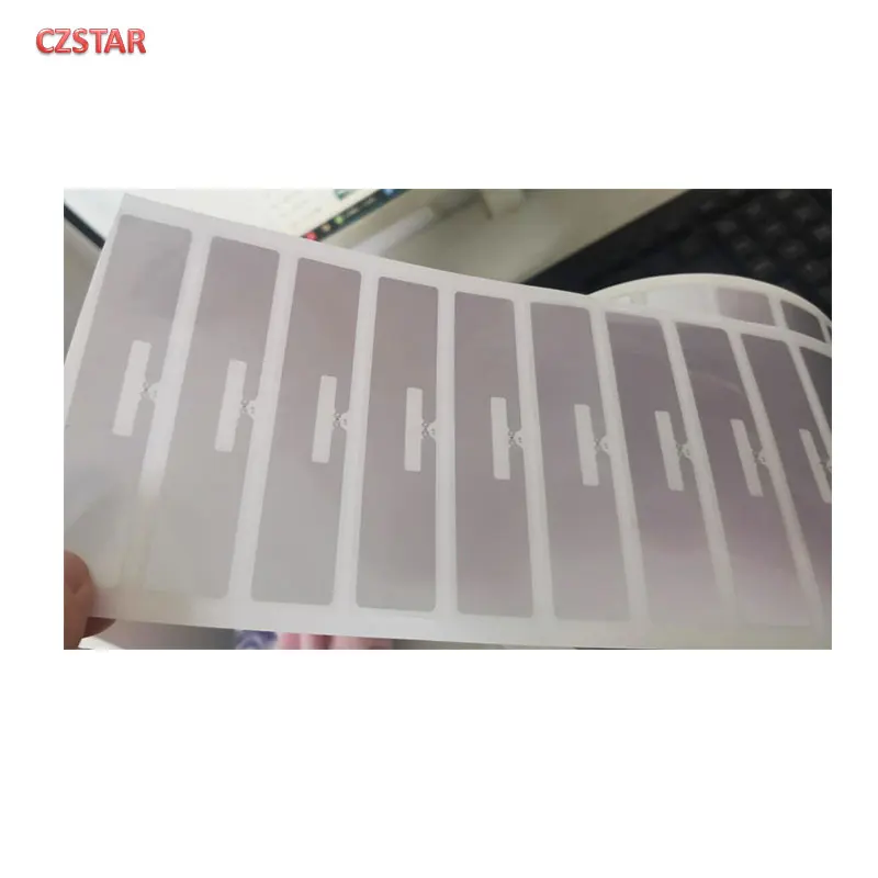 czstar 100pcs factory quality U9 long range uhf rfid tag sticker adhesive 9654 epc gen2 uhf tag wet inlay paper label sticker