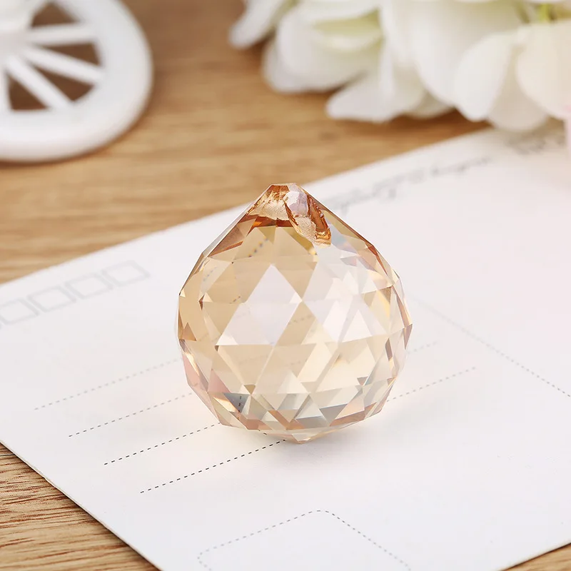 

Camal 2pcs 30mm Faceted Crystal Ball SunCatcher Pendant Prisms Chandelier Wedding Party Curtain Christmas Hanging Lamp Parts