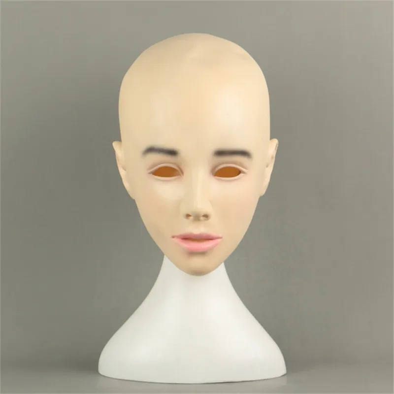 Top Grade!!! Realistic Female Mask Halloween Human Female Masquerade Latex Party Mask Sexy Girl Crossdress Costume Cosplay Mask