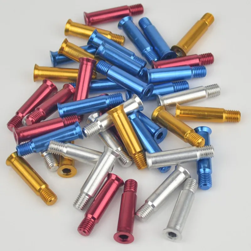 34mm aluminium alloy inline speed skating bolt for speed roller skates patines 8mm diameter axle red golden blue silver 8 pcs