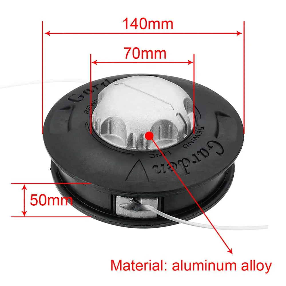 Universele M10 Aluminium Nylon Borstel Maaier Bump Spool Gras Trimmer 2 Lijnen Cutter Hoofd Draad Line String Saw Gras Borstel maaier