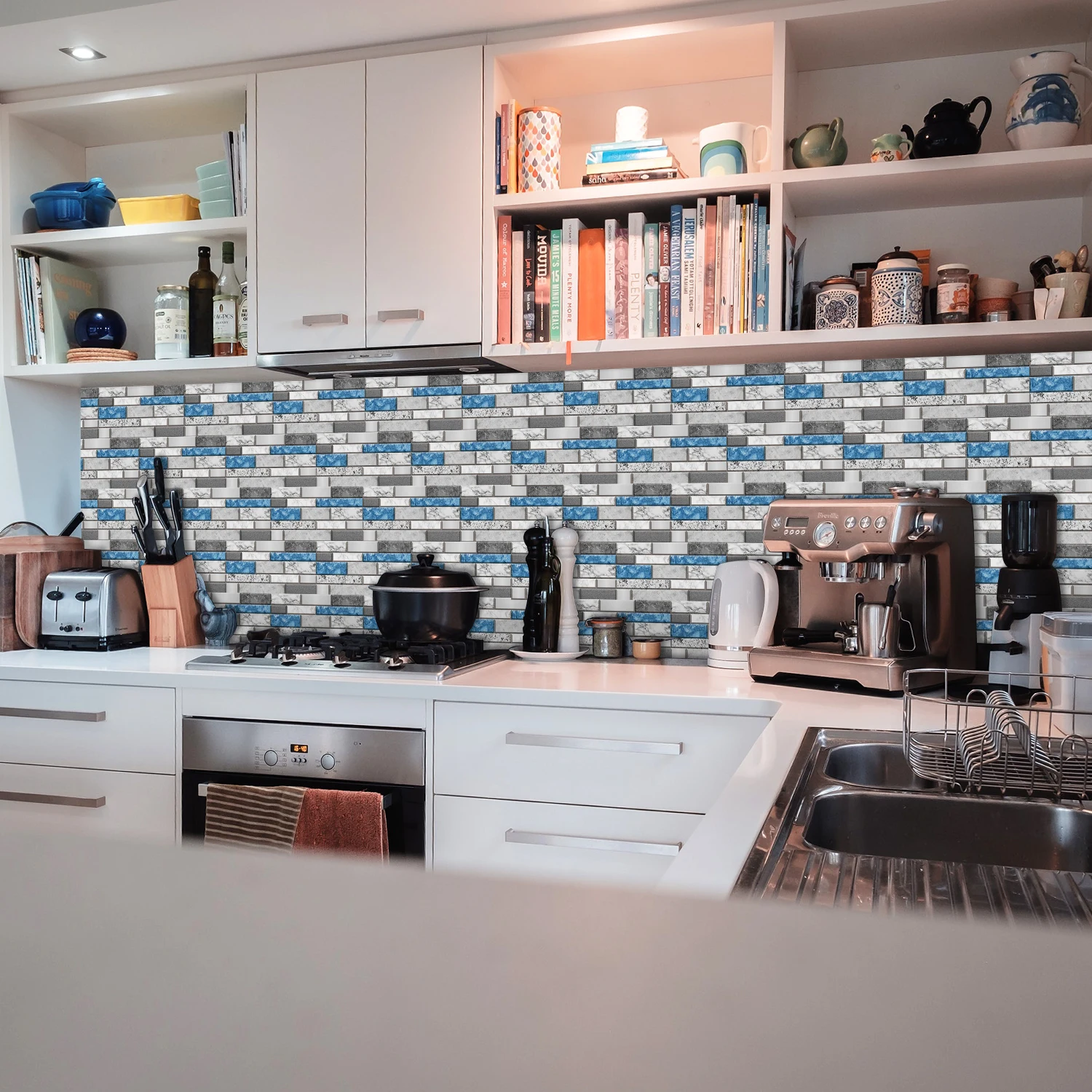Self Adhesive Waterproof Kitchen Bathroom Vinyl Mosaic Peel And Stick Tile Stickers Vintage Home Wall Decoration Removable Decal